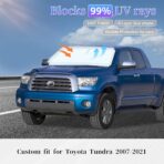 Sun Shade Sunshade for Toyota Tundra Windshield Cover, 4-Layer Front Window Shade Custom fit Tundra 2007-2021 Limited SR5 Platinum TRD Pro Pickup Sun Visor 240T Shade Blocks UV Rays Car Accessories - Image 4