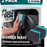 Chemical Guys Wonder Wave Durafoam Tire Shine Applicator Pads - Foam Pads for Applying Tire Dressings, Protectants, Wax, Polish and Car Detailer Products for Trucks and SUVs - 2 Pack