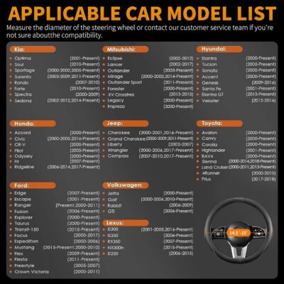 Steering Wheel Cover, Universal 15 inch, Faux Leather Steering Wheel Protector, Anti-Slip, Breathable & Heating-Compatible for Cars Trucks SUVs Vans - Image 7