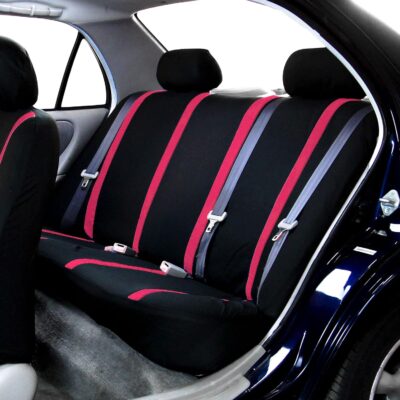 FH Group Car Seat Covers Full Set Cloth - Universal Fit Washable Automotive Seat Covers, Low Back Front Seat Covers, Solid Back Seat Cover for SUV, Sedan and Van Pink - Image 5