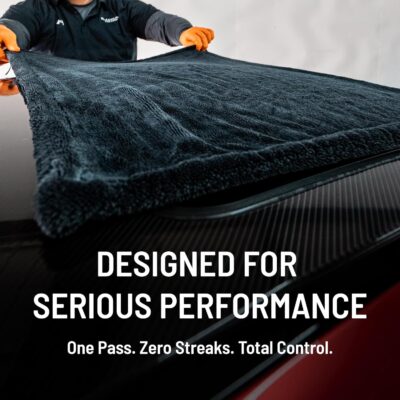 Blackline 24"x36" Twisted-Loop Car Drying Towel, 1300GSM, Streak Free, Lint Free, Reusable - Car Accessories, Microfiber Cleaning Cloth for Car, Truck, SUV - One Pass is All You Need - Image 3
