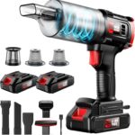 Car Vacuum Cordless, 35000PA Strong Suction Handheld Vacuum with 2 Detachable Batteries, 60Min Runtime Portable Vacuum Cleaner for Car Detailing, Pet Hair, Home Couch & Office, 350ML XL Dust Cup