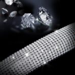 CAR PASS Bling Diamond Leather Steering Wheel Cover, with Bling Sparkly Crystal Glitter Rhinestones Universal Fit 14.5in-15in Car Wheel Protector for Women Girl Fit Suvs,Vans,Sedans,Car,Trucks, Silver - Image 2