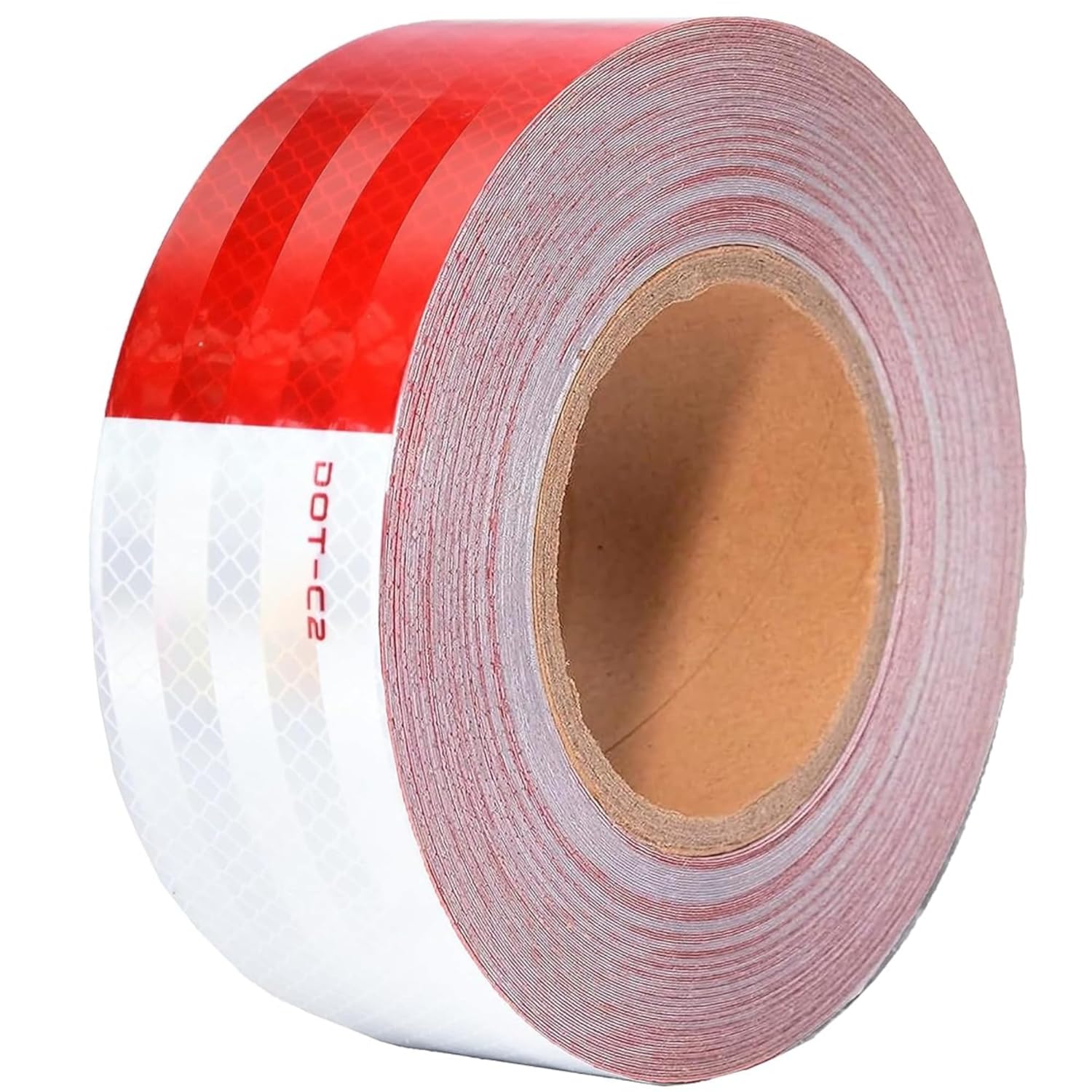 81i8bUnCQEL._SL1500_.jpg SWRT 2 Inch x 160 Feet DOT-C2 Reflective Tape Red White Reflective Tape Outdoor Waterproof Conspicuity Strong Adhesive Reflector Tape Warning Tape for Vehicles Trailers Boats Signs - Image 1