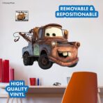 Disney Pixar Cars Wall Decals - 16" x 23" Tow Mater Vinyl Stickers for Bathroom Nursery Bedroom Decor - Peel and Stick Room Decorations - Image 2