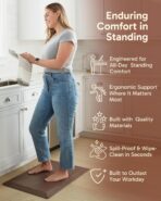 Ophanie Kitchen Mats for Floor, 3/4 Inch Thick Kitchen Rugs, 20x32 Anti Fatigue Standing Cushioned Mat, Waterproof,Comfort Ergonomic Mat for Office, Home, Sink, Brown Non-Slip Bottom - Image 3