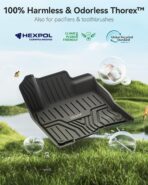 3W Floor Mats Fit for Honda Civic Sedan 2016-2021 & Hatchback 2017-2021 & Coupe 2016-2020, Custom Fit Floor Liner for 1st 2nd Row Full Set TPE All-Weather Car Liners - Image 6