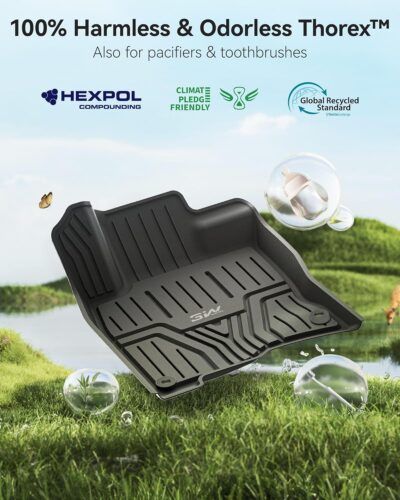 3W Floor Mats Fit for Honda Civic Sedan 2016-2021 & Hatchback 2017-2021 & Coupe 2016-2020, Custom Fit Floor Liner for 1st 2nd Row Full Set TPE All-Weather Car Liners - Image 6