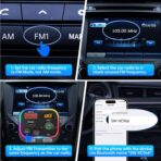 Syncwire Bluetooth 5.4 FM Transmitter Car Adapter 54W (PD 36W & 18W) [Stronger Dual Mics] [Light Switch] [HiFi Bass Sound] [Fast Charging] Wireless Radio Receiver Hands-Free Calling LED Display - Image 8