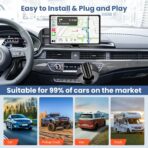 Largest 11.3" Portable Apple Carplay Screen, Wireless Car Play & Android Auto Touch Screen, Car Stereo with App View/4K Dash Cam/Backup Camera/Mirror Link/Voice Control/Music Play/GPS/Bluetooth/FM - Image 9