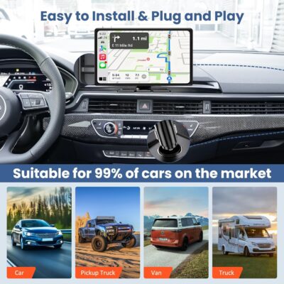 Largest 11.3" Portable Apple Carplay Screen, Wireless Car Play & Android Auto Touch Screen, Car Stereo with App View/4K Dash Cam/Backup Camera/Mirror Link/Voice Control/Music Play/GPS/Bluetooth/FM - Image 9