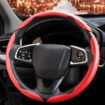 3 Pcs Carbon Fiber Car Steering Wheel Cover, Anti-Skid & Scratch-Proof,Segmented, Butterfly Thin Steering Wheel Cover Men/Women Universal Fit 14.5"-16" Wheel Covers for Cars/Truck/SUV