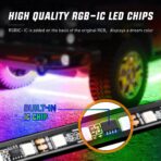 Nilight 4Pcs Car Underglow Neon Accent Strip Lights 256 LEDs RGBIC Multi Color DIY Sound Active Function Music Mode with APP Control and Remote Control Underbody Light Strips, 2 Years Warranty - Image 2