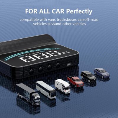 M11 Heads up Display Windshield Projector, OBD2/GPS Speedometer MPH with Speed, 3.5 inch CAR HUD Overspeed Warning, Display Water Temperature, Display distance - Image 8