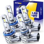 AUTOONE H11/H9/H8 9005/HB3 LED Bulbs Combo, 80000LM 900% Brighter H11 9005 White 6000K Fog Lights Canbus, 10YR Lifespan, Pack of 4