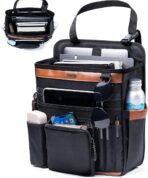 Car Seat Organizer with Laptop Compartment (Fits 15.6"), Front & Backseat Passenger Organizer with Adjustable Strap, Multiple Pockets, Portable Office Bag, Water-Resistant 1200D Polyester