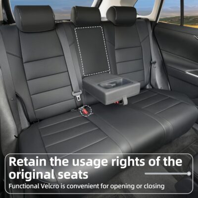 Lolcar RAV4 Seat Covers Custom Fit for Toyota RAV4(Gasoline) 2019 2020 2021 2022 2023 2024 2025 LE,XLE,XLE Premium,Limited,Airbag Compatible,Car Seat Cover Full Set for SUV, Waterproof Leather(Black) - Image 4