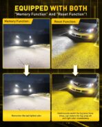 AUXITO H11 H8 H16 Switchback LED Fog Light Bulbs, 6500K White/3000K Amber Yellow, 6000LM 300% Brightness, Dual Color White Yellow Driving Fog Lights, Non-polarity, Pack of 2 - Image 5