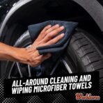 Chemical Guys Workhorse Professional Grade Microfiber Towels for Cars - Black 16x16 Inch Microfiber Cleaning Cloths for Home & Pet Drying, Soft & Scratch-Free, Washing, Drying & Cleaning, 3 Pack - Image 2