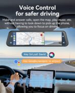 4K Rear View Mirror Camera with Carplay&Android Auto,12" Mirror Dash Cam Front and Rear with Voice Control for Cars&Trucks,Smart Touch Screen,64GB Card Included/Loop Record/Reverse Assist - Image 4