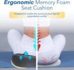 Car Seat Cushion, Ergonomic Memory Foam Car Cushion for Sciatica Pain Relief, Larger Driving Seat Pillow for Short Drivers on Long Drives - Butt Pillow for Truck, Office, Wheelchair - Black&Gray - Image 4