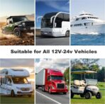 12V Flush Mount Car Charger, Aluminum Metal Body with LED Voltmeter and Switch, Dual QC3.0 USB Port for Marine, RV, Motorcycle & Panel Mounting (red) - Image 7