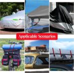 Hlogree 2PCS Car Cover Gust Straps Wind Protector,Bungee Cords Hook Clips Kit Hold Tarp Tie Down from Blowing Off in High Winds-Universal Fit for Most Cars,Sedans,SUVs,Trucks,Vans and More-Red - Image 4