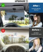 JOYTUTUS Sun Visor Extender for Car, Universal Anti-Glare Polarized Sun Visor Easy to Install, UV400 Visor Extension Protect from Glare/UV Ray/Stray Light, Safe Driving for Car - Image 2