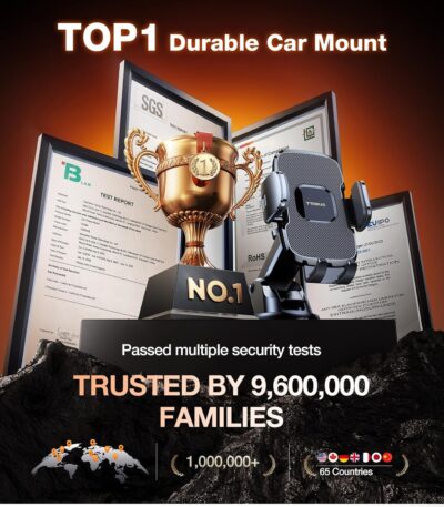 TORRAS Ultra-Durable Phone Holders for Your Car【96+LBS Strongest Suction】 Car Phone Holder Mount, Safety Certs Cell Phone Car Mount Truck for Dashboard Windshield Vent for iPhone 17 16 15 14 Pro Max - Image 2