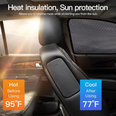 XCBYT Car Window Shade for 2019-2024 Toyota RAV4 Window Covers Side Window Sun Shade Car Window Shade for Baby with Breathable Mesh Insulate Heat and UV for Sleep Camping Breastfeeding - Image 2