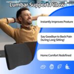 Lumbar Support Pillow for Car, Lower Back Support for Driving Seat Memory Foam Lumbar Pillow for Office Chair - Back Pain Relief for Car Seat, Wheelchair (Black) - Image 3
