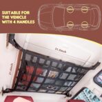 Kaskawise Upgrade Car Ceiling Cargo Net Pocket,31.5"x21.6" Double-Layer Car Roof Storage Organizer,Overhead Net for Truck,SUV & Van Camping,Travel Road Trips,Van Life Essentials - Image 3