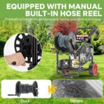 4400PSI Gas Pressure Washer with Hose Reel, 4.5 GPM, One-Button Electric Start 420CC 15HP Commercial Pressure Washer with 50FT 3/8" Hose, Spray Gun & Wand, 5 Quick Connect Nozzles - Image 4