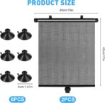 Car Window Shades for Baby, 2 Pack Retractable Side Window Sun Shade with Suction Cups, Blocks UV Rays & Heat Glare Protection, Roller Sunshade for Kids, Pets, and Car Passengers (15x17 Inch) - Image 2