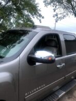 ECOTRIC Chrome Pair Half Mirror Covers Compatible with 2007-2014 Chevy Silverado GMC Sierra Tahoe Avalanche Suburban Yukon Escalade ESV View Upper Mirror Caps Replacement for 25788157 25788156 - Image 2