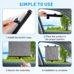 Car Window Shades for Baby, 2 Pack Retractable Side Window Sun Shade with Suction Cups, Blocks UV Rays & Heat Glare Protection, Roller Sunshade for Kids, Pets, and Car Passengers (15x17 Inch) - Image 6