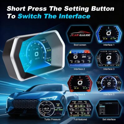 OBD2 GPS Dual System Car HUD Display - Digital Speedometer with Water Temp Voltage RPM - Universal Heads Up Display for All Vehicles - Image 3