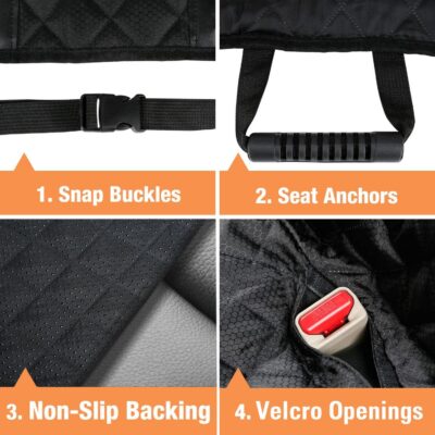 PETICON Waterproof Scratchproof Pet Bench Seat Covers for Cars, Trucks, SUVs, Nonslip Durable Back Seat Cover for Dogs, Washable Backseat Protection - Image 5