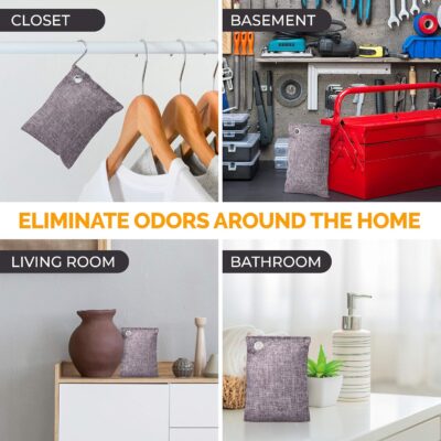 Activated Charcoal Odor Absorber for Strong Odors in Car, Closet, Shoe, Basement. 10 Activated Charcoal Bags Odor Absorbers for Home. Bamboo Charcoals Air Purifying Bag Charcoals Deodorizer Eliminator - Image 3