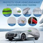 KEYOOG 6-layer Full Car Cover Is All-weather Waterproof, Universal In All Seasons, Snow Prevention, Rainproof, Acid Rainproof, Sunscreen, Ultraviolet-proof, Universally Applicable To Sedan (188"-198") - Image 4