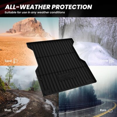 LASFIT Bed Mat for Toyota 2024-2026 Tacoma (5FT/5'Bed) Truck Bed, All Weather 5 ft Rubber Car Bed Liner for Toyota Tacoma 2024 2025 2026 Accessories, TPE Trunk Mat&Bed Liner (Not Fit Drop-in Liners) - Image 5