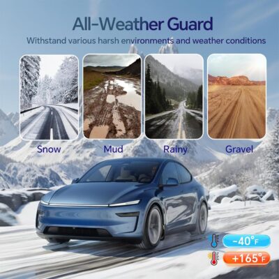 Farmogo Mud Flaps for Tesla Model Y Juniper Accessories 2025 2026 - [with Yellow Warning Strip] No Drilling Required Splash Guards All-Weather Body Kits for Tesla Model Y Accessories Black (Set of 4) - Image 7