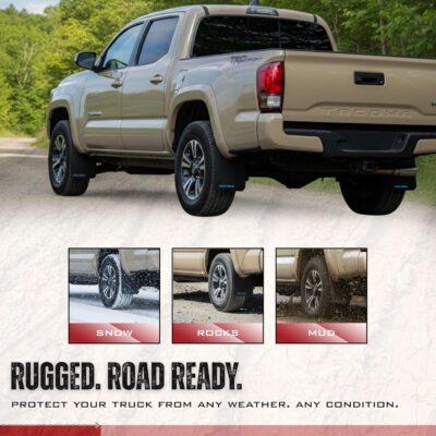 REK GEN Mud Flaps Compatible with Toyota Tacoma Gen3 (2016–2023) - Heavy Duty Mud Guards for Off-Road Protection - Easy Install - Durable Toyota Tacoma Accessories - USA Made (Stock, Red) - Image 4
