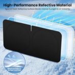 Windshield Sun Shade, Reflective Sunshade for Car Windshield with Mirror Cut-Out, Blocks 99% UV Rays & Keeps Vehicle Cool, Fits Cars, Trucks, SUVs & Vans, Fade-Resistant, (Medium) - Image 8