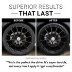 CAR GUYS Tire Shine Spray | The Perfect Shine | Durable and User Friendly Tire Dressing | Long Lasting UV Protection for Black Tires, Wheels, & Rubber | 18 Oz Kit with Applicator Pad - Image 2