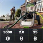 Greenworks Pro Brushless 3000 PSI (CSA Certified) 2.0 GPM Max / 1.1 GPM Electric Pressure Washer (Foldable Handles, Rugged Steel Frame, 25 FT Hose, 35 FT GFCI Power Cord) - Image 3
