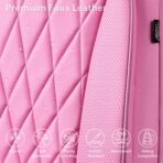 CAR PASS Piping Luxury Leather Two Front Car Seat Covers, Cute Girly Waterproof Anti Slip Seat Covers Compatible with Front Seat Armrests,Universal Fit for Suvs,Vans,Trucks,Airbag Compatible(All Pink) - Image 4
