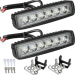 Partsam 6" LED Light Bar White 36W 6500K Super Bright Spot Work Pods Single Row Off Road Driving Fog Boat Light Waterproof SUV ATV 4WD Car Truck Golf Cart 12V 24V IP67 (2pcs)