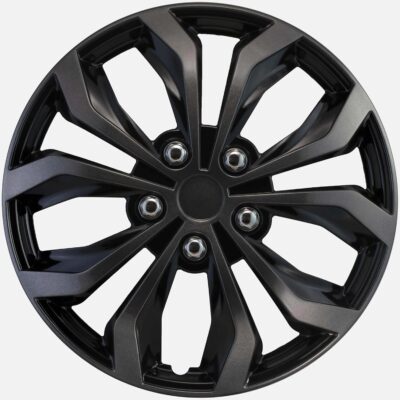 LYDS Spyder BGM Black & Gunmetal Gray Universal 14 inch Premium ABS Hubcap Wheel Cover Replacement Set of 4 - AWC-14GB - Image 2