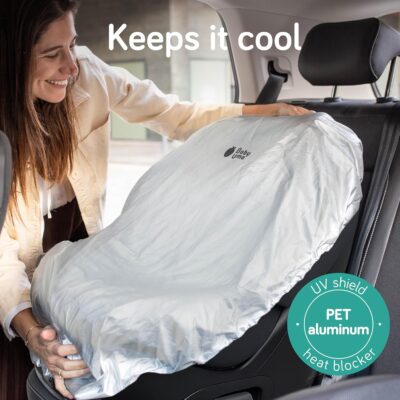 Baby Uma Infant Car Seat Cover Baby - UV Shielding & Heat Blocking Universal Sun Shade for Baby Car Seat, Reflective & Foldable PET Aluminium Cover - Image 2